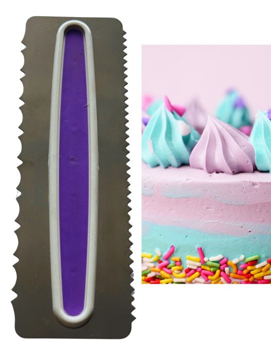 Peine Para Glaseado Decoración De Pastel Sierra Y Cuchillas Alto 23 cm Acero Inoxidable Ancho 8cm