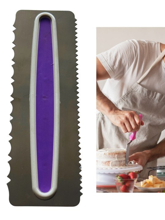 Peine Para Glaseado Decoración De Pastel Sierra Y Cuchillas Alto 23 cm Acero Inoxidable Ancho 8cm