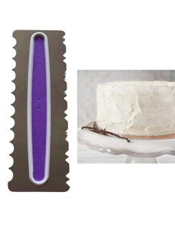 Peine Decorador De Glaseado Doble: Olas y Sierra Forma "W" Con Mango De Plástico