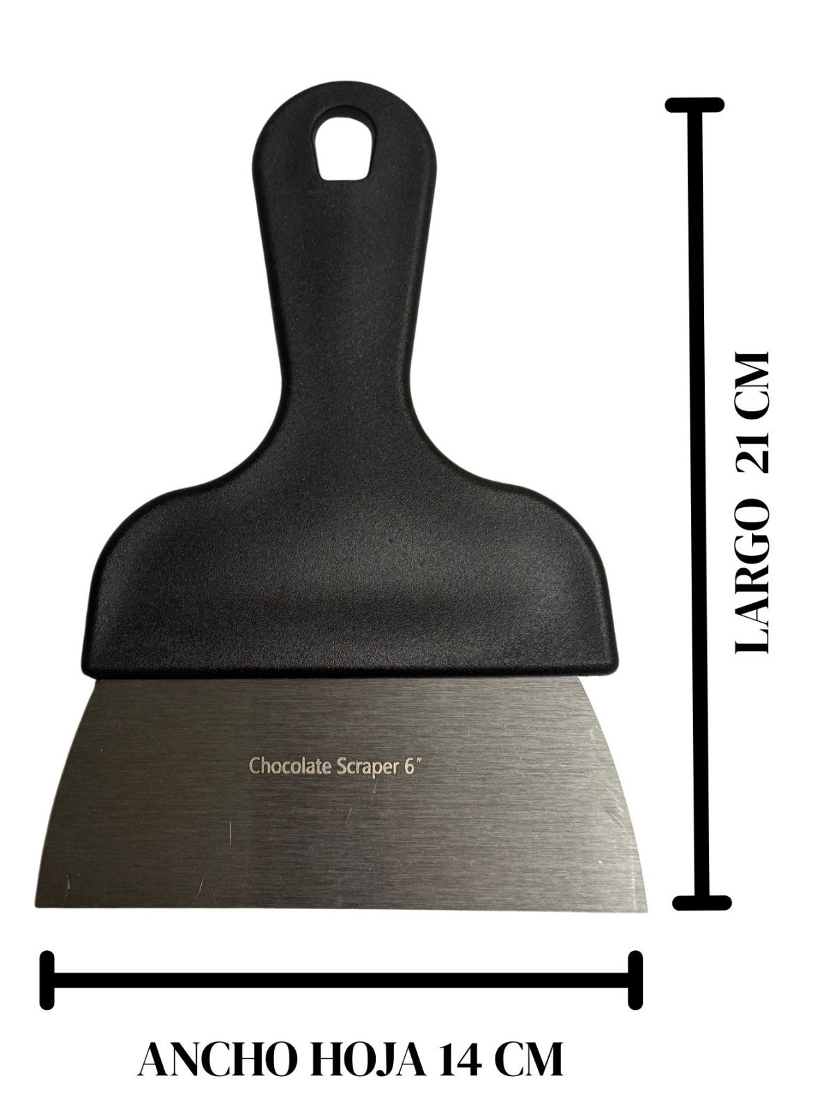 Espátula Para Temperar Chocolate Hoja De Acero Con Mango De Plástico 14cm