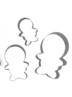 Cortador Galleta Momia 13.5 cm Jgo 3 Pzs Halloween Acero Inox.