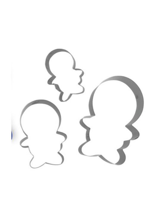 Cortador Galleta Momia 13.5 cm Jgo 3 Pzs Halloween Acero Inox.