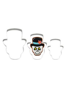 Cortador Galleta Catrin Sombrero Jgo 3Pz Halloween Acero Inox.