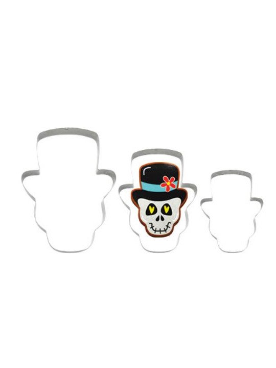 Cortador Galleta Catrin Sombrero Jgo 3Pz Halloween Acero Inox.