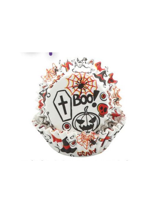 Capacillo Boo! Scary Blanco 100Pz Halloween Estándard ØInferior: 5cm Altura: 3.2cm