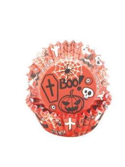 Capacillo Boo! Scary Naranja 100Pz Halloween Estándar ØInferior: 5cm Altura: 3.2cm