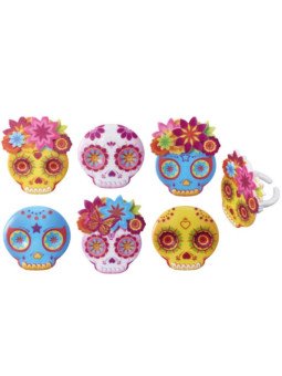 Cake Topper Calaveritas Decoraciones Para Pastel 12 Pzs Halloween