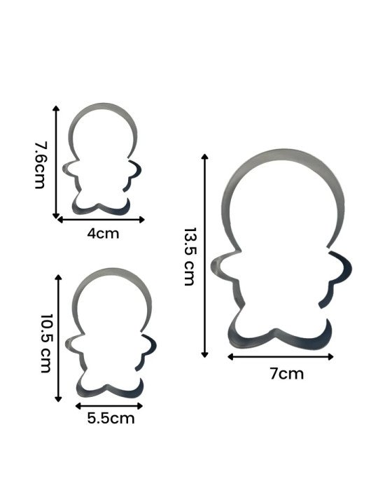 Cortador Galleta Momia 13.5 cm Jgo 3 Pzs Halloween Acero Inox.