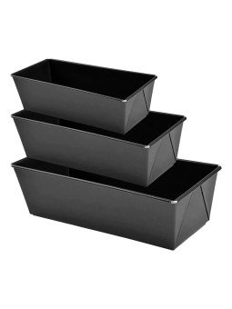 Moldes Pan De Caja Jgo De 3 Pza Acero Al Carbono 21,26 y 35 cm