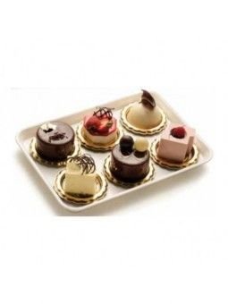 Charola Para Postre Dorada De Plastico Monoporción 6 Cm