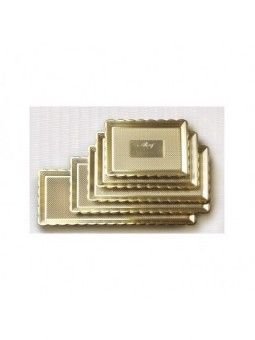 Charola Para Pastel Dorada Rectangular Plástico