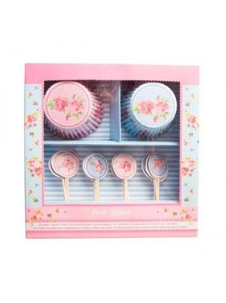 Kit Deco Cupcake Rosas 48Pzs
