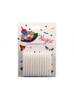 Vela Alegria Caramelo Blanca 24 Piezas En Blister