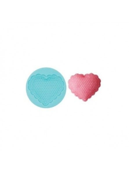 Molde De Silicón Fondant Corazón Filigrana Ø5.5cm