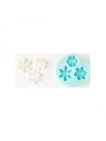 Molde Silicón Fondant Copos De Nieve Ø5.5cm