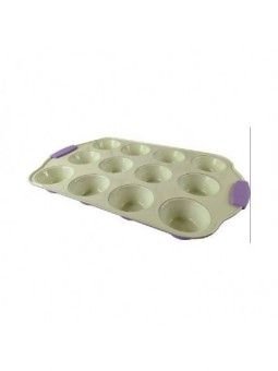 Molde Cupcake Standard Con Asa De Silicón Bicolor 12 Cav Ø7x3.5cm Altura