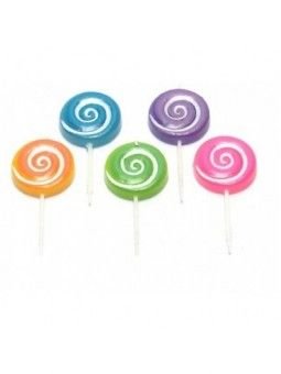 Vela Palillo Paleta Caramelo 5 Pzs