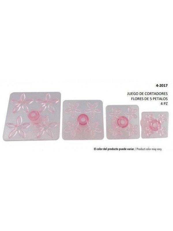 Jgo Cortadores Flor 5 Petalos 4 Pz
