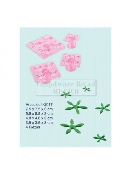 Jgo Cortadores Flor 5 Petalos 4 Pz