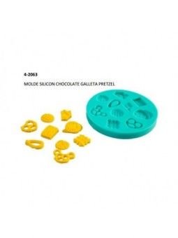 Molde Silicón Chocolate Galleta Pretzel