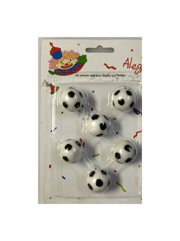 Vela Para Pastel Balones De Fútbol 6 Pzs