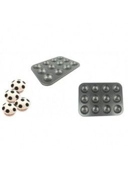 Molde Antiadherente Cupcakes Balon Futbol Soccer 12 Cavidades