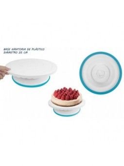 Base Giratoria Para Pastel De Plástico Con Borde Antiderrapante Ø25cm