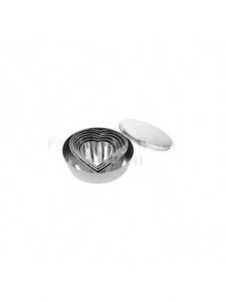 Jgo Cortador Corazon Acero Inoxidable Caja Metal 6Pz