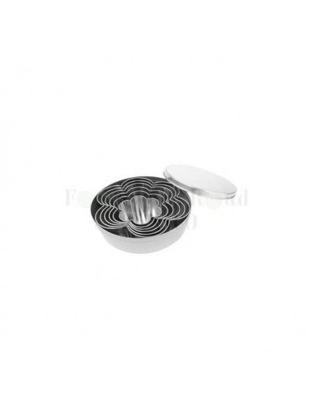Jgo Cortador Flor Acero Inoxidable Caja Metal 6 Pz