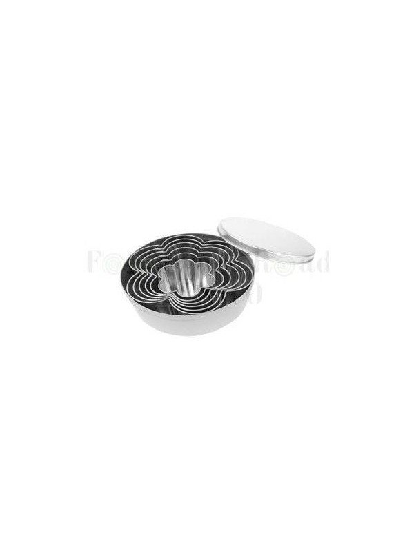 Jgo Cortador Flor Acero Inoxidable Caja Metal 6 Pz