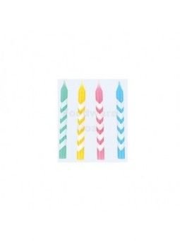 Velas Impresas Zig-Zag Colores 16 Pz