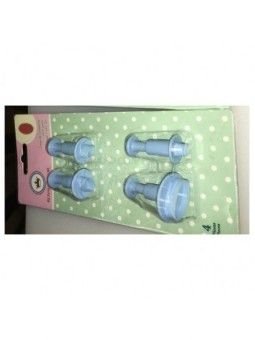 Cortador Fondant  Óvalo Expulsor 4 Pzs Medidas: .5, 1, 1.5 y 2.5cm