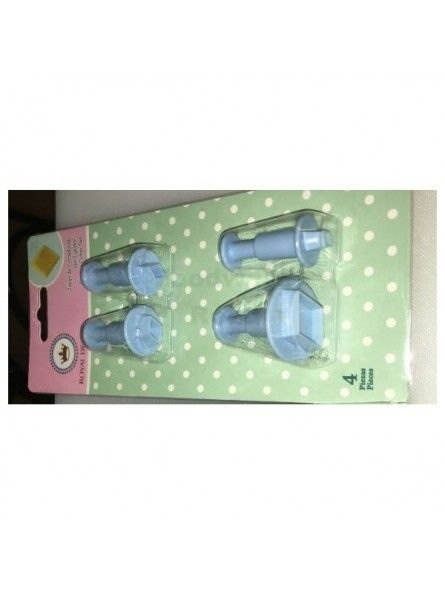 Cortador Fondant Rombos Eyector 4 Pzs