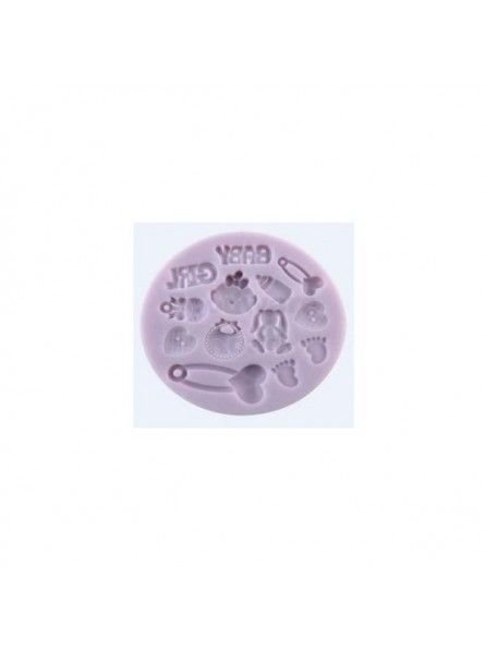 Molde De Silicón Fondant Baby Girl Royal