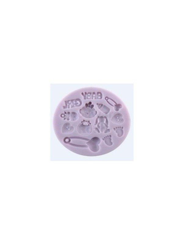 Molde De Silicón Fondant Baby Girl Royal