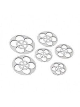 Cortador Fondant Rosa  6 Pzs Ø 4.5 a 10.5 cm Plástico