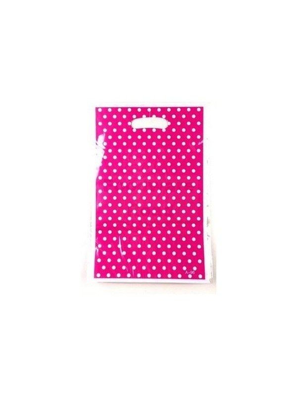 Bolsa Para Dulces Polka Dot 16X25 Cm 10 Pzs Guinda