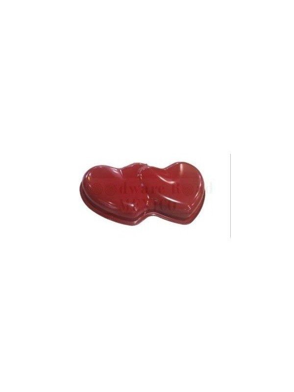 Molde Corazón Doble Para Pastel Antiadherente 31.5x19.5x4 cm