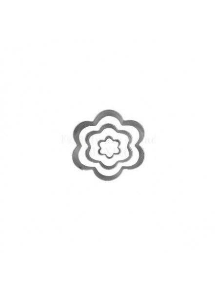 Cortadores Fondant Flores 3 Pzs 6, 4 y 2cm Acero Inoxidable
