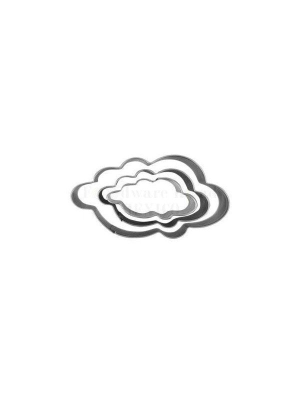 Cortador Fondant Nubes Acero Inox. 3 Pzas 7, 4.5 y 4cm