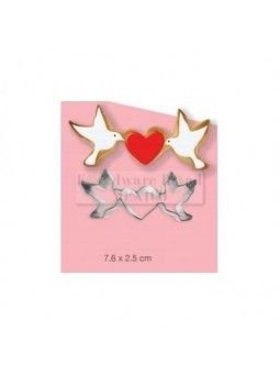 Cortador De Galleta Palomas Con Corazón 7.5x3cm