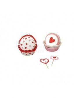 Capacillos Corazones Con Palillo Tamaño Estándar Ø5.5 Base 48 Pzs