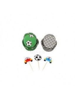 Kit Decorativo Cupcake Futbol Racer 48Pz