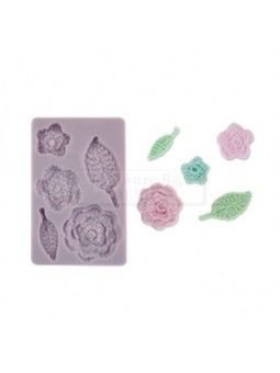 Molde De Silicón Flores Y Hojas