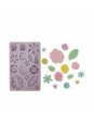 Molde De Silicón Fondant Hojas Y Flores 14x9cm