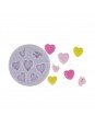 Molde De Silicón Fondant Corazones y Palomitos Ø9cm