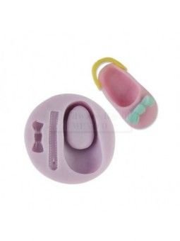 Molde De Silicón Fondant Zapato Niña Con Moño Ø5.5cm
