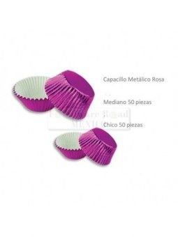 Capacillo Mediano Metal Rosa 50 Pz
