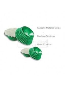 Capacillo Mediano Metal Verde 50 Pz