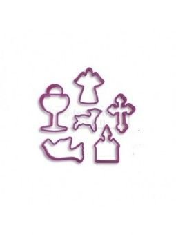 Cortadores De Galleta Primera Comunión Plástico 6 Pzs